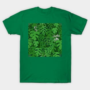 Monstera Jungle Pattern in Gouache T-Shirt